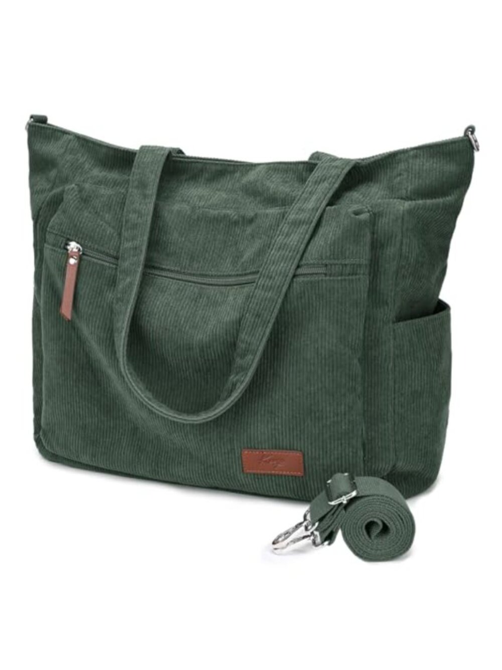 Corduroy Tote Bag for Women Fits 15.6" Laptop Work College